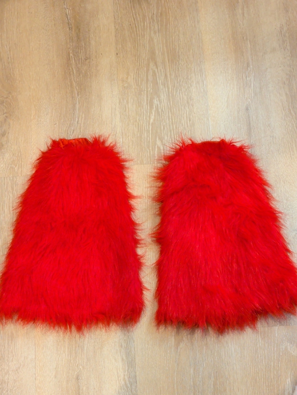 Red Faux Fur Legwarmers Fluffies Rave